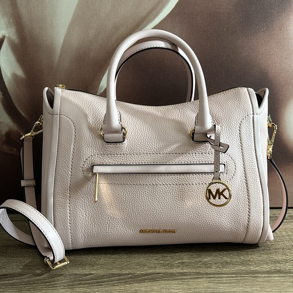 MK Large Leather Satchel Blush NWT